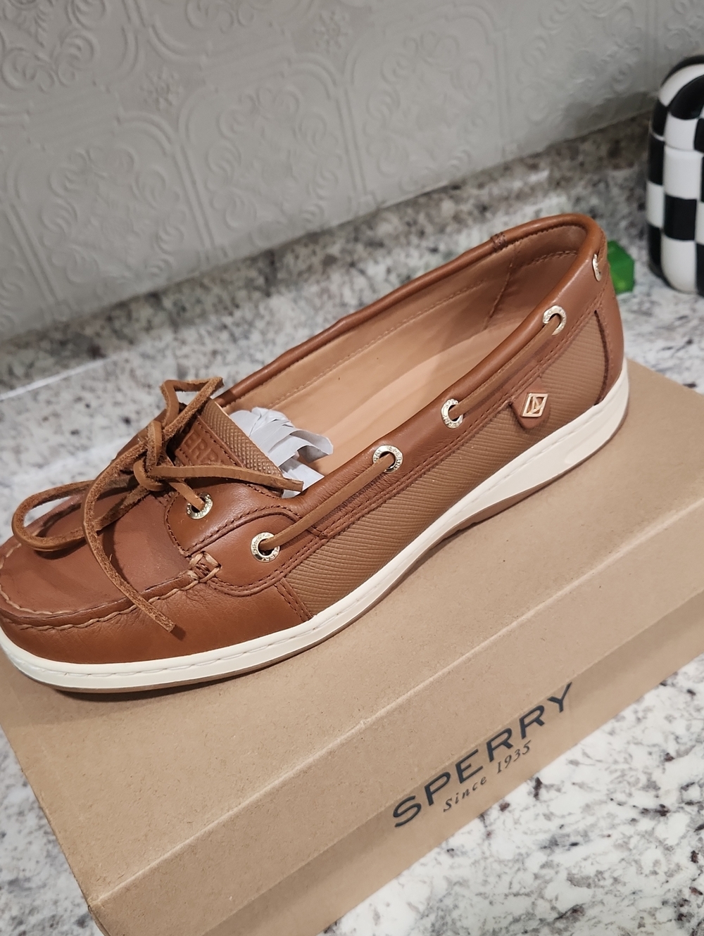 Sperry Women's Tan Leather Boat Shoe Moccasin